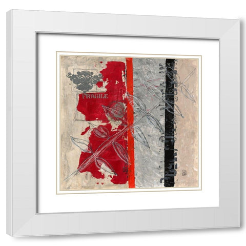 Fragile I White Modern Wood Framed Art Print with Double Matting by Engelmann, Marie-Pascale