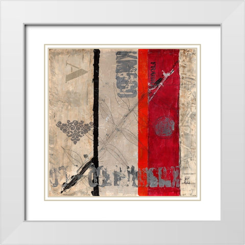 Fragile V White Modern Wood Framed Art Print with Double Matting by Engelmann, Marie-Pascale