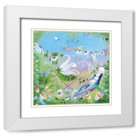 Afternoon Snooze White Modern Wood Framed Art Print with Double Matting by McFaul, Lorrie