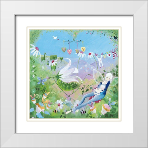 Afternoon Snooze White Modern Wood Framed Art Print with Double Matting by McFaul, Lorrie