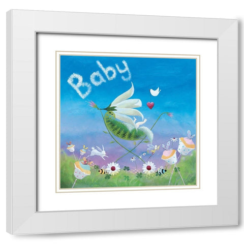 Baby I White Modern Wood Framed Art Print with Double Matting by McFaul, Lorrie