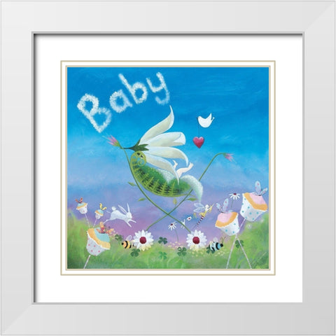 Baby I White Modern Wood Framed Art Print with Double Matting by McFaul, Lorrie