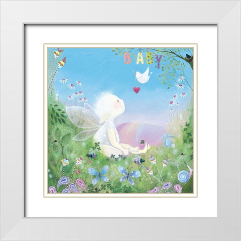 Baby II White Modern Wood Framed Art Print with Double Matting by McFaul, Lorrie