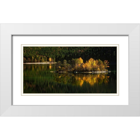 Nature Art Color III White Modern Wood Framed Art Print with Double Matting by Steger, Uwe