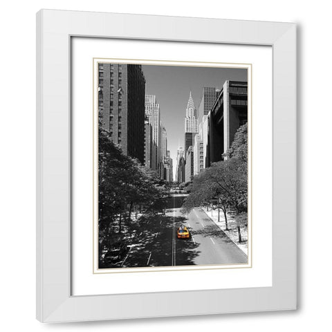 Tudor City Place White Modern Wood Framed Art Print with Double Matting by Terrible, Aurelien