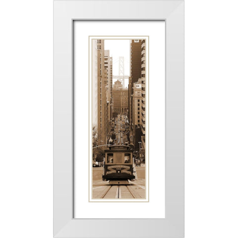 SF Cable Car White Modern Wood Framed Art Print with Double Matting by Terrible, Aurelien
