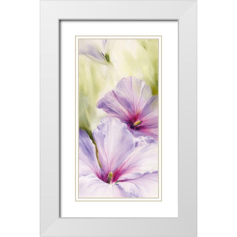 Hibiscus White Modern Wood Framed Art Print with Double Matting by Schmucker, Annette