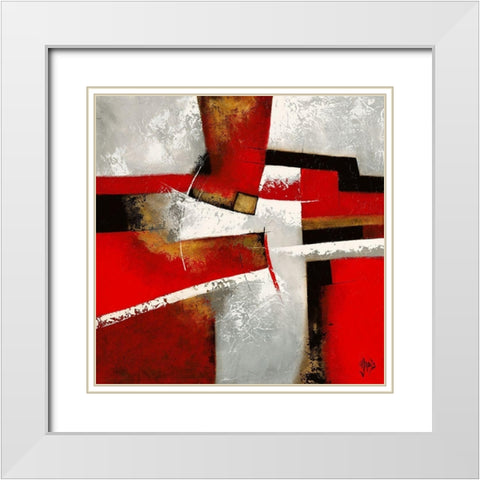 Graphique I White Modern Wood Framed Art Print with Double Matting by Jadis