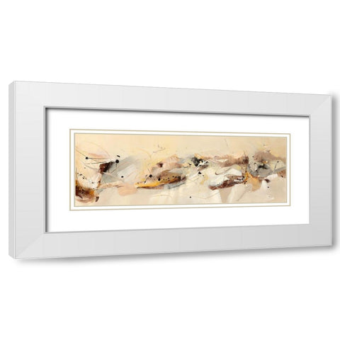 Farandole I White Modern Wood Framed Art Print with Double Matting by Ball, Veronique