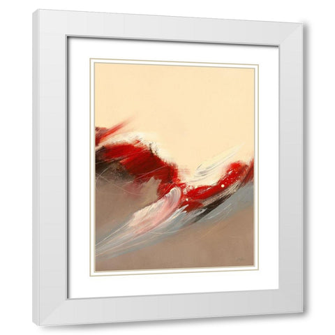 Prelude II White Modern Wood Framed Art Print with Double Matting by Ball, Veronique
