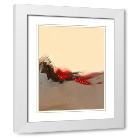 Prelude III White Modern Wood Framed Art Print with Double Matting by Ball, Veronique