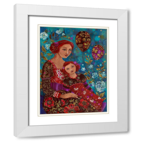 Nos jours fleuris White Modern Wood Framed Art Print with Double Matting by Pillault, Loetitia