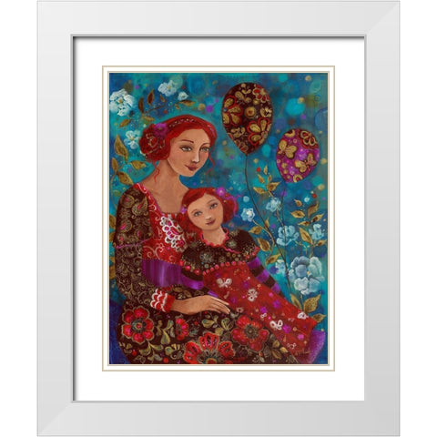 Nos jours fleuris White Modern Wood Framed Art Print with Double Matting by Pillault, Loetitia