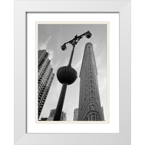 New York Flatiron I White Modern Wood Framed Art Print with Double Matting by Butcher, Dave