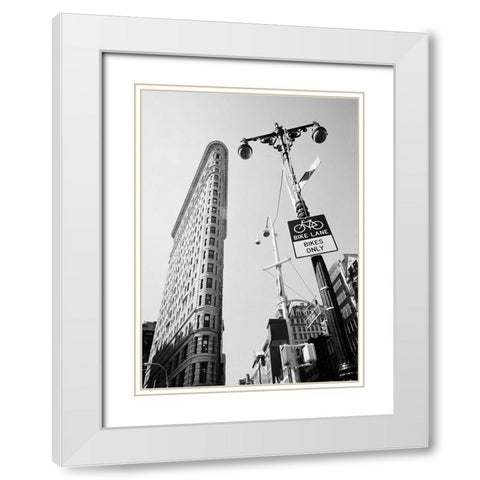 New York Flatiron II White Modern Wood Framed Art Print with Double Matting by Butcher, Dave