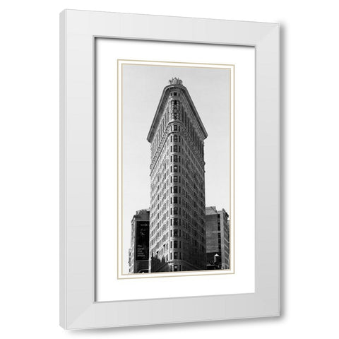 New York Flatiron III White Modern Wood Framed Art Print with Double Matting by Butcher, Dave