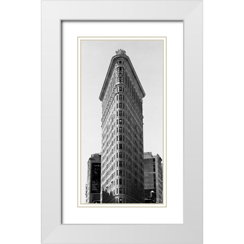 New York Flatiron III White Modern Wood Framed Art Print with Double Matting by Butcher, Dave