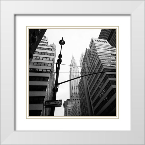 Chrysler Building White Modern Wood Framed Art Print with Double Matting by Butcher, Dave