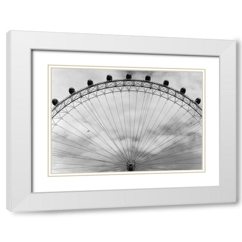 London Eye White Modern Wood Framed Art Print with Double Matting by Butcher, Dave