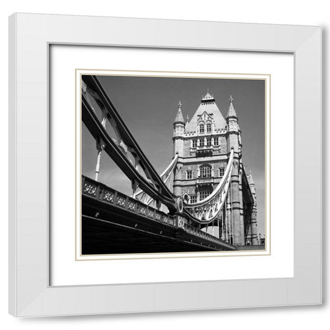 London Tower Bridge White Modern Wood Framed Art Print with Double Matting by Butcher, Dave