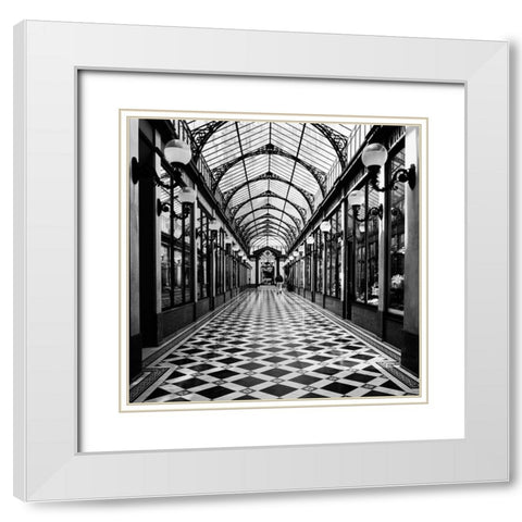 Passage des princes-Paris White Modern Wood Framed Art Print with Double Matting by Butcher, Dave