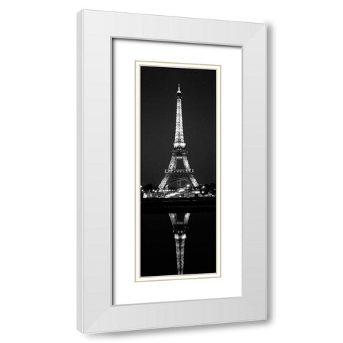 Eiffel  Reflection White Modern Wood Framed Art Print with Double Matting by Butcher, Dave