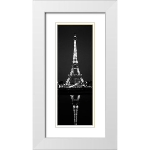 Eiffel  Reflection White Modern Wood Framed Art Print with Double Matting by Butcher, Dave