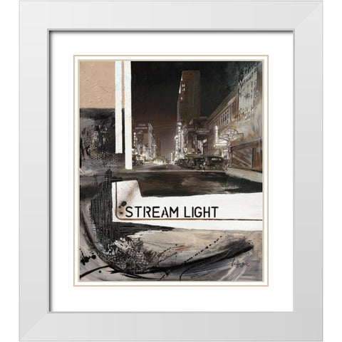 Stream Light White Modern Wood Framed Art Print with Double Matting by Laffargue, Caroline