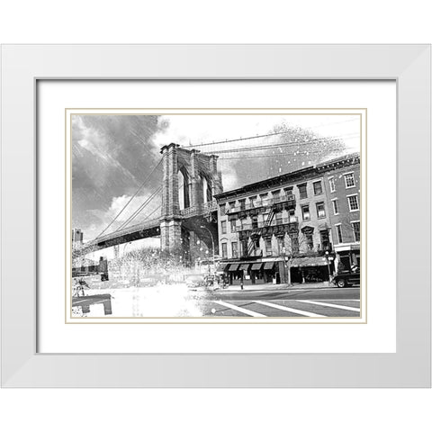 New York V White Modern Wood Framed Art Print with Double Matting by Luger, Gery