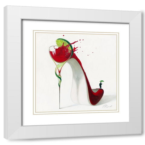 Cosmopolitan White Modern Wood Framed Art Print with Double Matting by Panasenko, Inna