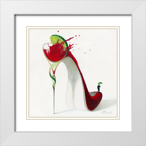 Cosmopolitan White Modern Wood Framed Art Print with Double Matting by Panasenko, Inna