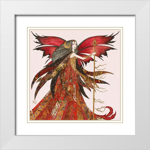 Fee du Belier White Modern Wood Framed Art Print with Double Matting by Johara