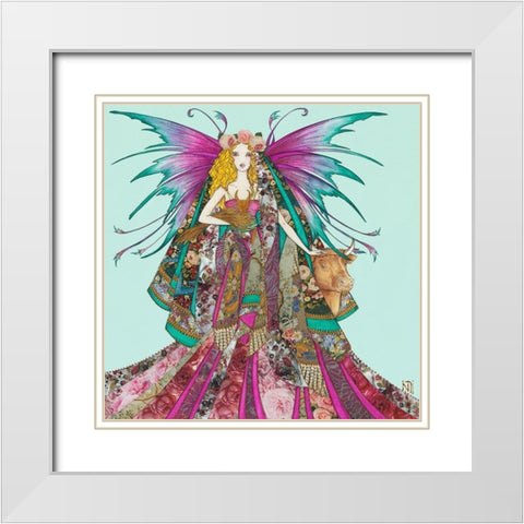 Fee du Taureau White Modern Wood Framed Art Print with Double Matting by Johara