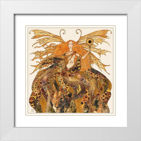 Fee du Lion White Modern Wood Framed Art Print with Double Matting by Johara