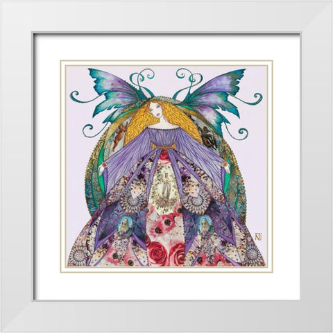 Fee de la Vierge White Modern Wood Framed Art Print with Double Matting by Johara