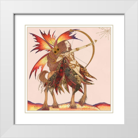 Fee du Sagittaire White Modern Wood Framed Art Print with Double Matting by Johara