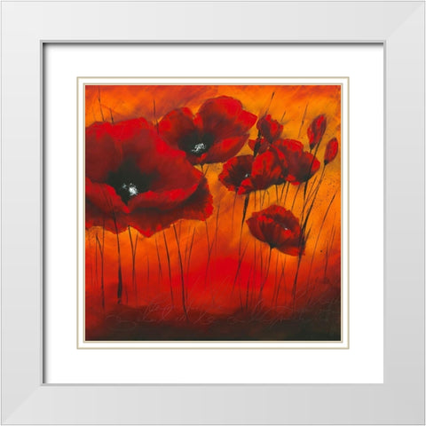 Quand l amour fleurit II White Modern Wood Framed Art Print with Double Matting by Zacher-Finet, Isabelle