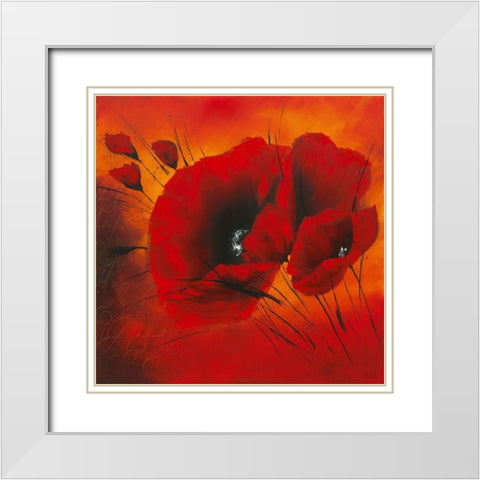 Quand l amour fleurit III White Modern Wood Framed Art Print with Double Matting by Zacher-Finet, Isabelle