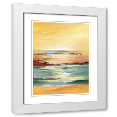 Horizon sur l etang II White Modern Wood Framed Art Print with Double Matting by Manero, Annie