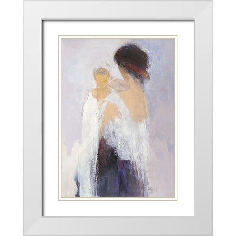 Maternite I White Modern Wood Framed Art Print with Double Matting by Parise, Chantal