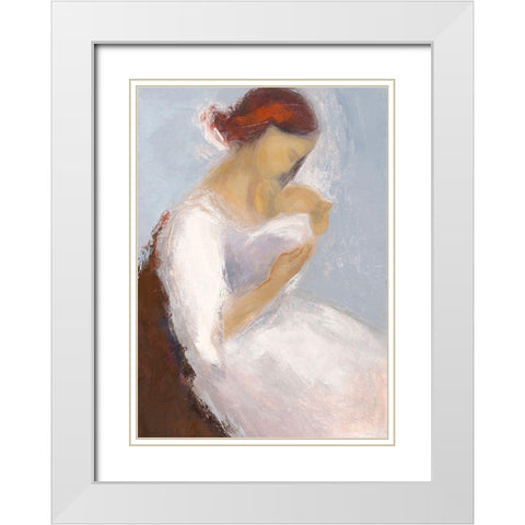 Maternite II White Modern Wood Framed Art Print with Double Matting by Parise, Chantal