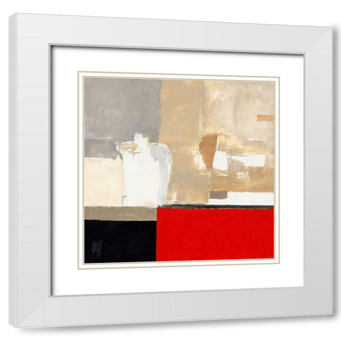 Bateaux en hiver White Modern Wood Framed Art Print with Double Matting by Choisy, Christian