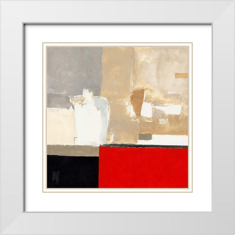 Bateaux en hiver White Modern Wood Framed Art Print with Double Matting by Choisy, Christian