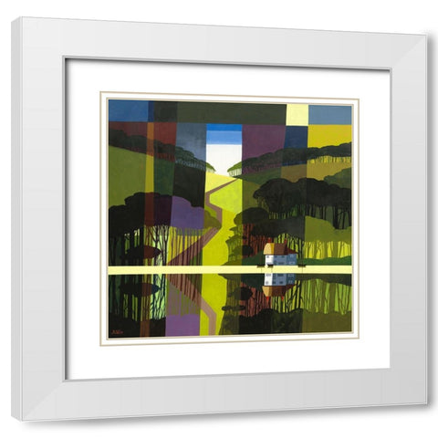 Arun Valley White Modern Wood Framed Art Print with Double Matting by James, David