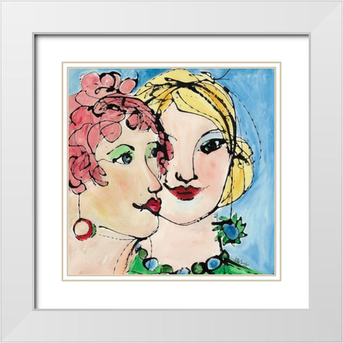Lost in Thought White Modern Wood Framed Art Print with Double Matting by Burt, Jane