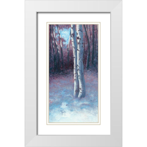 Complicite White Modern Wood Framed Art Print with Double Matting by VALENTIN