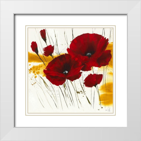 Liberte fleurie I White Modern Wood Framed Art Print with Double Matting by Zacher-Finet, Isabelle