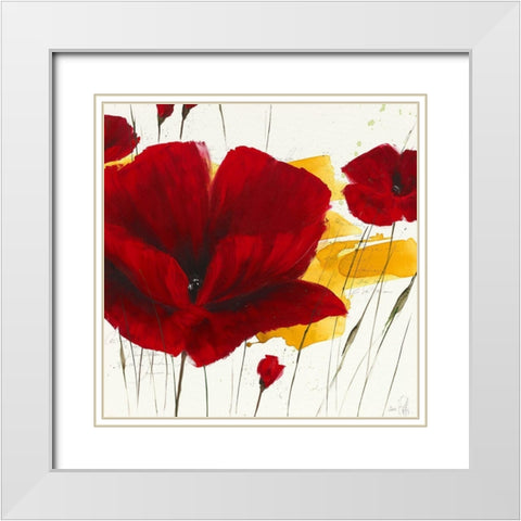 Liberte fleurie II White Modern Wood Framed Art Print with Double Matting by Zacher-Finet, Isabelle