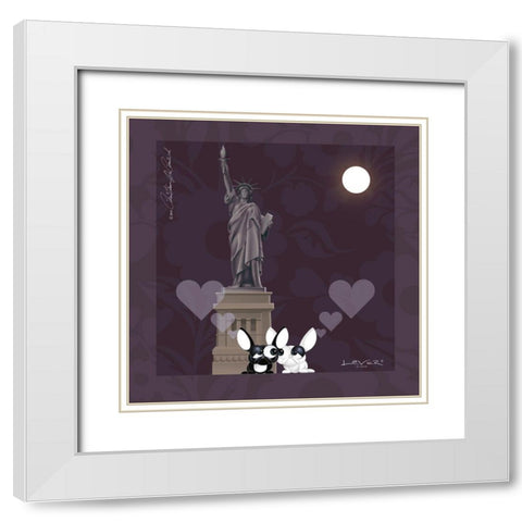 Lover by Lover - New York-With Love White Modern Wood Framed Art Print with Double Matting by De Coninck, Christiaan
