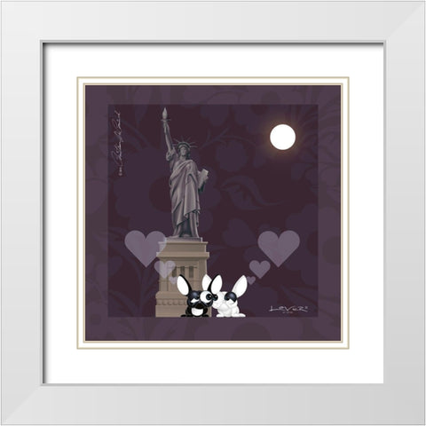Lover by Lover - New York-With Love White Modern Wood Framed Art Print with Double Matting by De Coninck, Christiaan